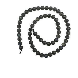 Labradorite AAA Round Bead Strand | 6mm | Gray, Red, Blue Flash | 59/60 Beads |