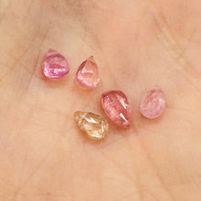 Load image into Gallery viewer, Sapphire AAA Faceted 2.1cts Parcel Briolette 4 Beads| 6x4 to 5x4mm| Pink,Orange
