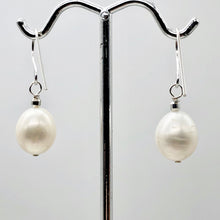 Load image into Gallery viewer, Pearl Dangle Sterling Silver Earrings| 1" Long | White | 10mm Pearl |
