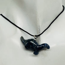 Load image into Gallery viewer, Sodalite Diplodocus Dinosaur Pendant | 1&#39; Long | Blue, White |
