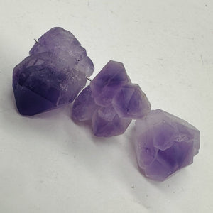 Amethyst Natural Crystals Bead Parcel | 24x17x15 to 20x16x15mm| Purple| 3 Beads|