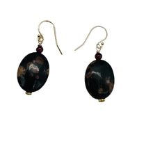Load image into Gallery viewer, Natural Poppy Ocean Jasper 14K Gold Filled Earrings | Pink, Black | 1 1/2&quot; Long|
