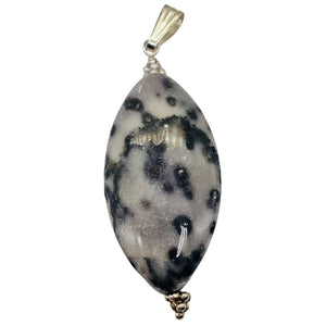 White and Blake Spotted Mookaite Sterling Silver Pendant! | 2 1/4" Long |