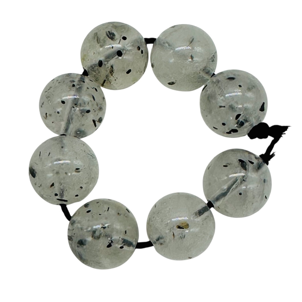 Tourmalinated Quartz Round Bead Parcel | 3