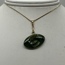 Load image into Gallery viewer, Jade New Zealand Maori Koru 14K Gold Filled Pendant | Green | 1&quot; Long |
