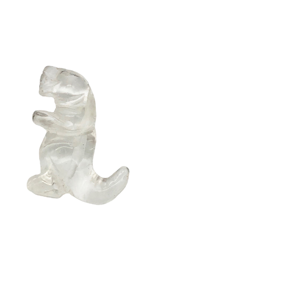 Hand Carved Quartz Tyrannosaurus Rex Figurine | 20x15x7mm | Clear