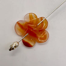 Load image into Gallery viewer, Plumeria! Carved Carnelian Hawaiian Flower Bead | Orange | 25x6mm | 1 Bead |
