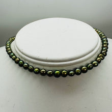 Load image into Gallery viewer, Natural Green Gold Red Freshwater Pearl Strand 76 Round 5mm Cultured Pearls
