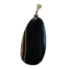 Load image into Gallery viewer, Sardonyx Large Designer Teardrop Sterling Silver Pendant | 3&quot; Long| Black.White|
