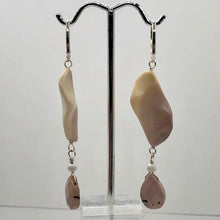 Load image into Gallery viewer, Mookaite Dangle Sterling Silver Lever Back Earrings | 3" Long | Mauve | 1 Pair |
