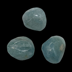 Aquamarine Smooth Nugget Bead Parcel | 22x18x15 - 21x18x16mm | Blue | 3 Beads |