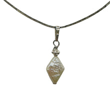Load image into Gallery viewer, White Freshwater Pearl Pendant Sterling Silver Diamond Shape 14x10mm
