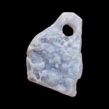Load image into Gallery viewer, Druzy Blue Chalcedony Design Pendant Bead | 120cts | 47x34x10mm | 1 Bead |
