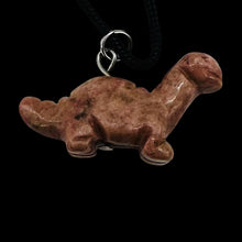 Load image into Gallery viewer, Rhodonite Diplodocus Dinosaur Pendant | 3/4&#39; Long | Pink. Black | 1 Pendant |
