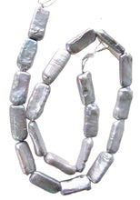 Load image into Gallery viewer, Glamour Platinum 18x9mm Rectangle Coin FW Pearl Strand 109935
