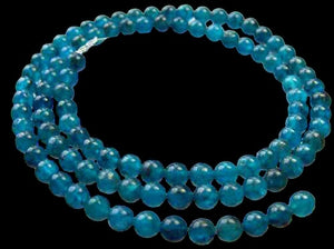 Superb 3.5mm Round Blue Apatite Bead Strand 109382