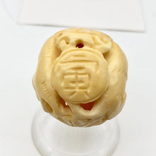Load image into Gallery viewer, Chinese Zodiac Year of the Tiger Bone Bead | 30mm | Cream | Round |1 Bd |
