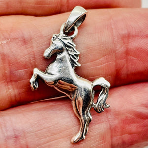 Pony 925 Sterling Silver Horse Traditional Charm Pendant | 1" Long |