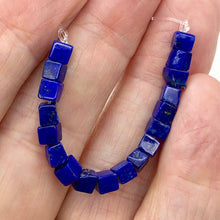 Load image into Gallery viewer, 17 Indigo Lapis 4x4x4mm Cube Focal Beads 008881
