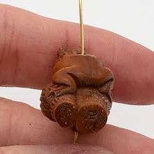 Load image into Gallery viewer, Carved Frog On Lotus Boxwood Ojime Ojime/Netsuke Bead - PremiumBead Alternate Image 4
