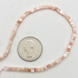 Natural Pink Mother of Pearl Shell 3x3x3mm Cube Bead Strand - PremiumBead Alternate Image 4