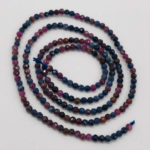 Sapphire Faceted Strand Round | 2 mm | Blue/Red/Pink | 210 Beads |
