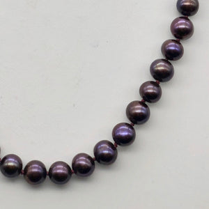 Huge 8mm Purple Magenta Freshwater Pearl and 14Kgf 18 inch Necklace 202843 - PremiumBead Alternate Image 2