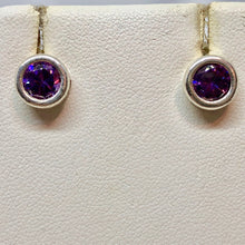 Load image into Gallery viewer, February 7mm Lab Amethyst &amp; Sterling Silver Earrings 9780Bb - PremiumBead Alternate Image 4
