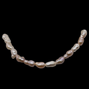 Baroque Fresh Water Pearl Doubles Strand | 12x7mm | Baby Pink | 28 Pearls |