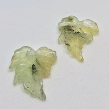 Load image into Gallery viewer, Hand Carved 2 Green/Yellow Prehnite Leaf Beads 10532G - PremiumBead Primary Image 1
