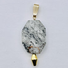 Load image into Gallery viewer, Picasso Jasper 14K Gold Filled Drop/Dangle | 1 3/4&quot; Long| Gray/Black | 1 Pendant
