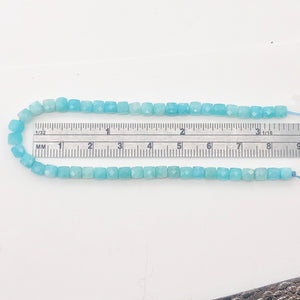 Amazonite Cube Beads Half-Strand | 4mm | Blue | 47 Bead(s)