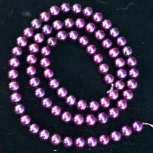 Load image into Gallery viewer, Fresh Water Pearl Strand Round | 5 mm | Magenta Purple | 75 Beads |
