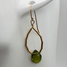 Load image into Gallery viewer, Natural Green Peridot Briolette &amp;14k Earrings 200867 - PremiumBead Alternate Image 4
