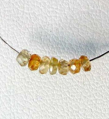 Golden Yellow Zircon Faceted Roundel Beads 7455 - PremiumBead Primary Image 1