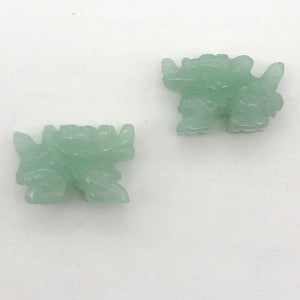 Wild 2 Aventurine Hand Carved Winged Dragon Beads | 21x14x9mm | Green