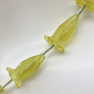 2 Lovely Carved Serpentine Jade Trumpet Flower Beads | 2 Beads | 16x10mm |8921 - PremiumBead Primary Image 1