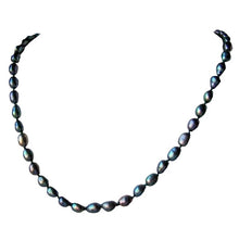 Load image into Gallery viewer, Fab Blue Peacock Freshwater Pearl &amp; 14Kgf 26 inches Strand/String Necklace 9811
