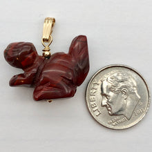 Load image into Gallery viewer, Jasper Squirrel Pendant Necklace | Semi Precious Stone Jewelry | 14k gf Pendant

