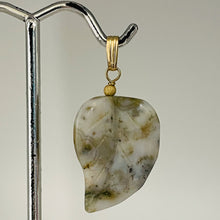 Load image into Gallery viewer, Ocean Jasper Carved Autumn Leaf Bead 14K Gold Filled Pendant | 1 3/4" Long |
