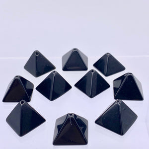 Shine 2 Hand Carved Obsidian Pyramid Beads, 17x17x16mm, Black 9289ON - PremiumBead Alternate Image 8