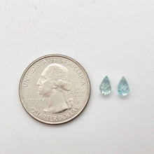 Load image into Gallery viewer, Pair (2) Rare Natural Light Blue Zircon Faceted 7.5x5-6x4mm Briolette Beads 4881 - PremiumBead Alternate Image 3
