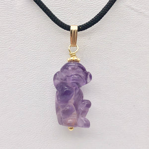 Amethyst Monkey Pendant Necklace | Semi Precious Stone Jewelry | 14k Pendant - PremiumBead Alternate Image 10