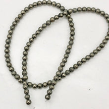 Load image into Gallery viewer, Pyrite Natural Round Bead Half Strand | 4mm | Silver | 50 Bead(s) |
