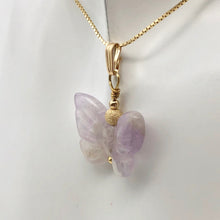 Load image into Gallery viewer, Flutter Carved Light Purple Amethyst Butterfly 14K Gold Filled Pendant 509256AMG - PremiumBead Alternate Image 6
