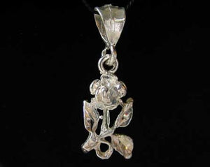 Flora Sterling Silver Rose Flower Charm Pendant 9965A - PremiumBead Primary Image 1