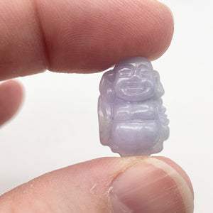 24.7cts Hand Carved Buddha Lavender Jade Pendant Bead | 21x14.5x9mm | Lavender - PremiumBead Primary Image 1