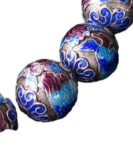 Load image into Gallery viewer, Phoenix 3 Fine Silver Cloisonne 16mm Round Beads 10568
