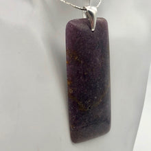 Load image into Gallery viewer, Natural Purple Lepidolite Large Rectangular Sterling Silver Pendant | 2 3/4&quot; | - PremiumBead Alternate Image 2
