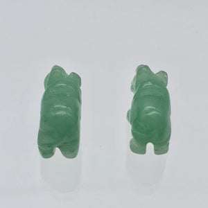 2 Aventurine Hand Carved Rhinoceros Beads, 21x13x8mm, Green | 21x13x8mm | Green - PremiumBead Alternate Image 8
